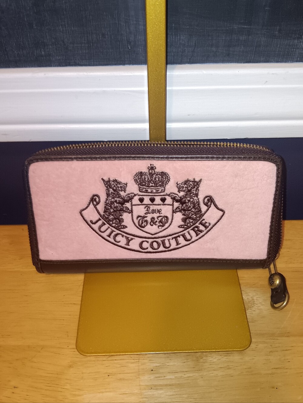 Juicy Couture Vintage Y2k Pink Scottie Zippy Wallet